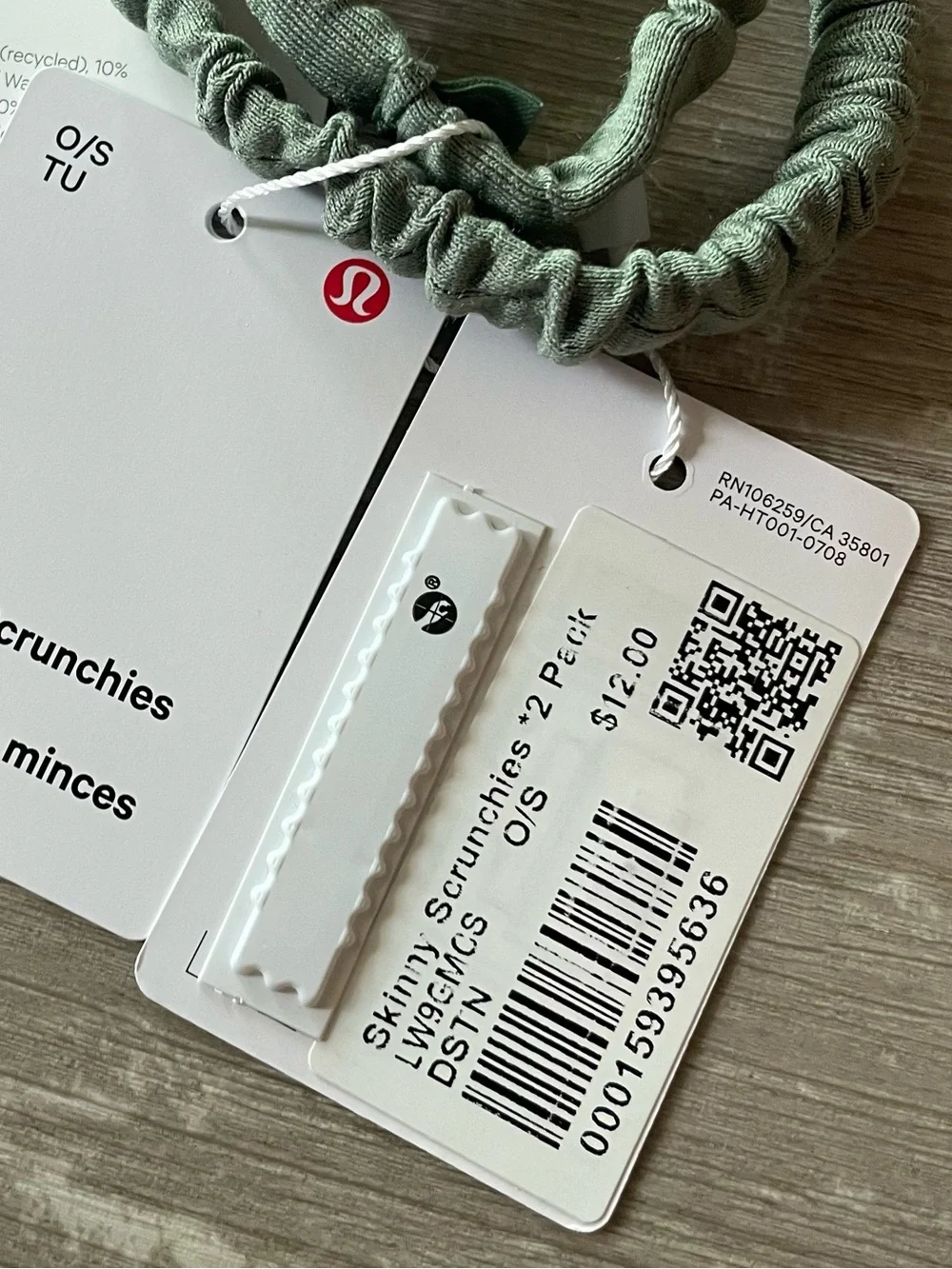 Lululemon Skinny Scrunchies 2 Pack DSTN Desert Green NWT OS Hair Ties NEW
